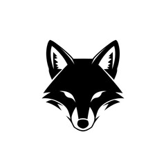 Stylized Fox Head Silhouette with Sharp Features