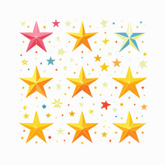 Obraz premium Star icons in various styles including filled, outline, and abstract designs. Perfect for awards, ratings, space, holidays, and decoration projects