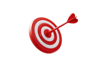 Red target with a red arrow precisely centered