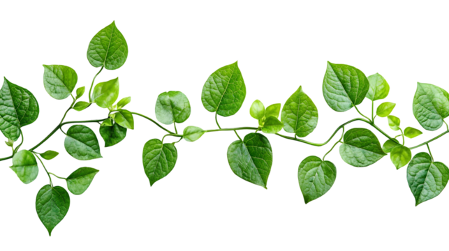 A dynamic arc of green leaves and tender stems, conveying the concept of growth and vitality isolated on a transparent background