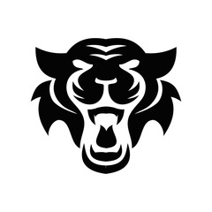 Roaring Tiger Head Logo Design Vector Illustration