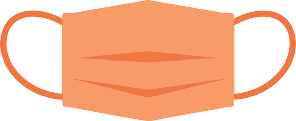Orange surgical mask with ear loops for protection. Suitable for healthcare websites, medical blogs, and articles about personal protective equipment.