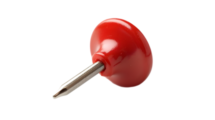 a red push pin isolated on a transparent background