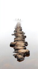 Obraz premium Misty stone path through water
