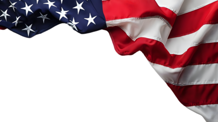 American flag isolated on a transparent background