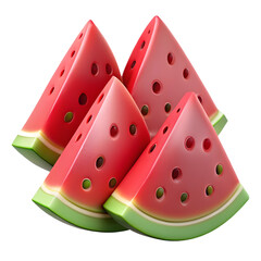 Delicious Watermelon Slices Fresh Summer Fruit Refreshing Treat Juicy Dessert Isolated