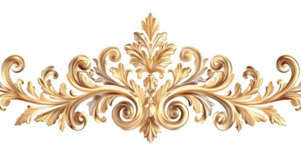 Baroque Victorian frame border.Arabesque isolated on a transparent background