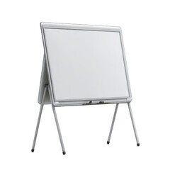 A light gray, flat, large whiteboard, mounted on a metal A-frame stand