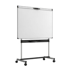 Blank white interactive whiteboard on stand
