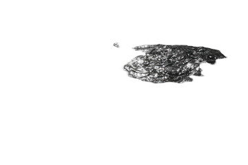Abstract grayscale image; irregular, textured, blotchy shape; dark background