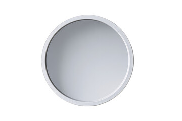 Empty, round, light gray, recessed, circular frame