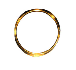 Gold glowing circular frame on black background