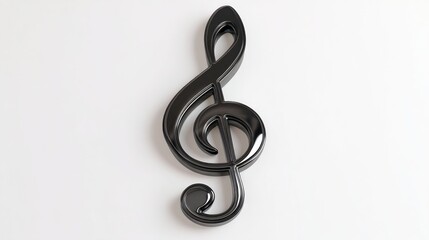 Fototapeta premium Treble clef symbol black glossy
