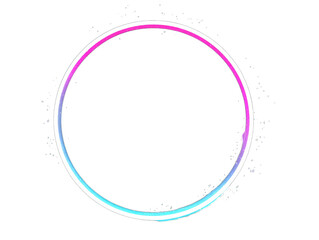 Circular frame with vibrant pink and teal gradient,  sparkly edge