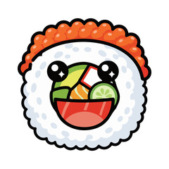sushi happy face vector illustration design