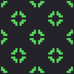 Pixel background with square objects. Brutalist 8-bit cross print. Seamless pattern with retro geometric elements. y2k aesthetics