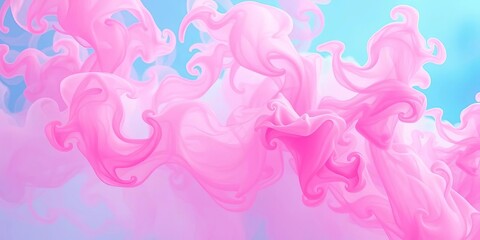Fototapeta premium Abstract swirling neon pink & blue smoke clouds, ethereal fantasy backdrop, atmosphere, glow