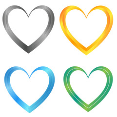 set of colorful heart shapes