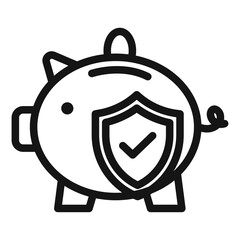 Obraz premium Secure Savings Line Icon of Personal Finance Planning Icon Set