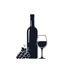 Savoring sophisticated moments with a classic wine bottle, elegant glass filled with rich red wine, and fresh grapes, perfect for celebratory occasions and refined enjoyment.