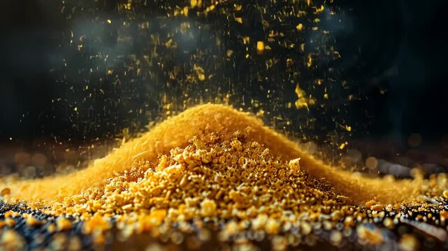 selective focus fine crunchy breadcrumbs used for coating