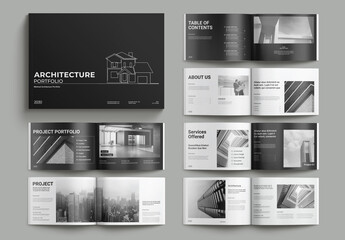 Landscape Architecture Agency Portfolioin Black and White