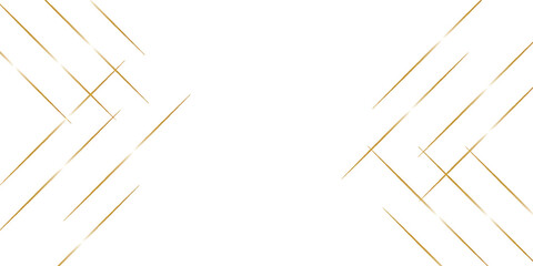 Abstract geometric design featuring gold lines arranged on a white background.