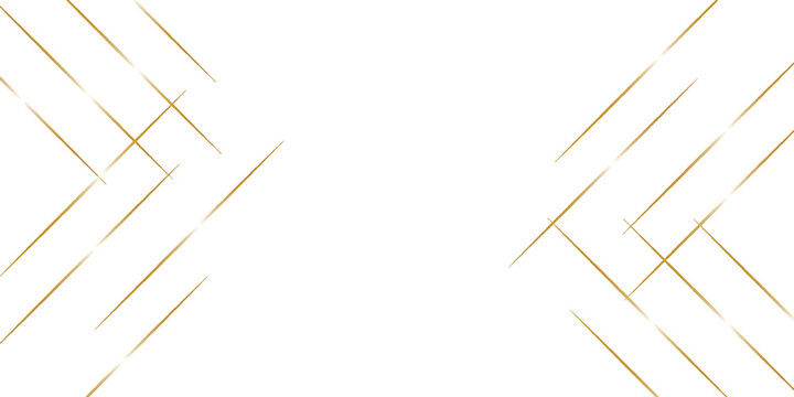Abstract geometric design featuring gold lines arranged on a white background.