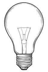 Obraz premium Simple, outline drawing of a light bulb