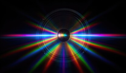 Speaker with vibrant rainbow light rays