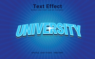 Editable University Text Effect Vector Graphic