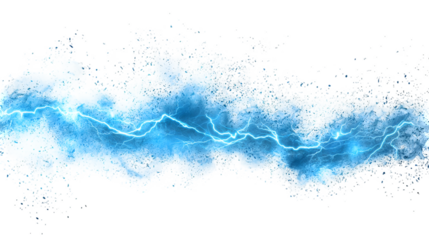 PNG blue lightning effect isolated on a transparent background