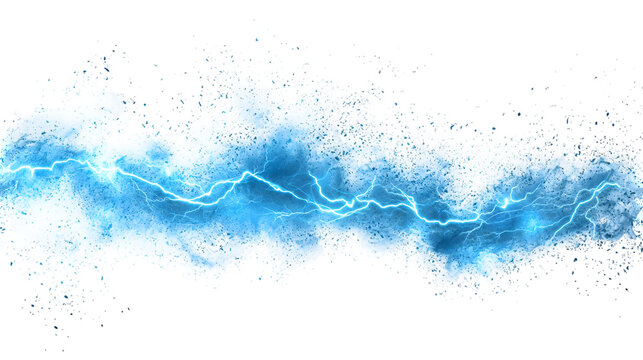 PNG blue lightning effect isolated on a transparent background