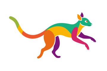 Lemur jumping logo vector illustration isolated on white background
