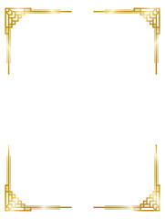 Decorative frames, Art Deco gold frame, vintage frame line collection png transparent background