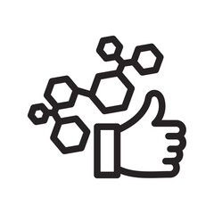 Nano Innovation Approval Line Icon of Nanotechnology Icon Set