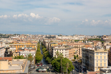 Obraz premium Rome, Italy - August 16, 2019: View of Rome from the windows of the Vatican Museum