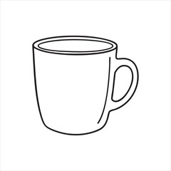 Vector art of simple mug illustration, perfect for coffee, tea, and beverage designs, showcasing a clean and modern style for cafe and kitchen projects