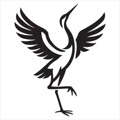 Elegant Stork or Crane Icon