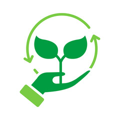 Sustainability Icon Vector Illustration Green Version