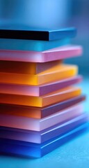 Stacked colorful translucent panels