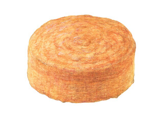 スポンジケーキ　水彩色鉛筆イラスト