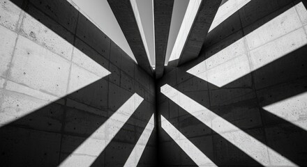 Abstract Patterns of Shadows and Light in Concrete Architecture