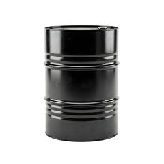 Black Oil Barrel Drum Isolated on Transparent Background