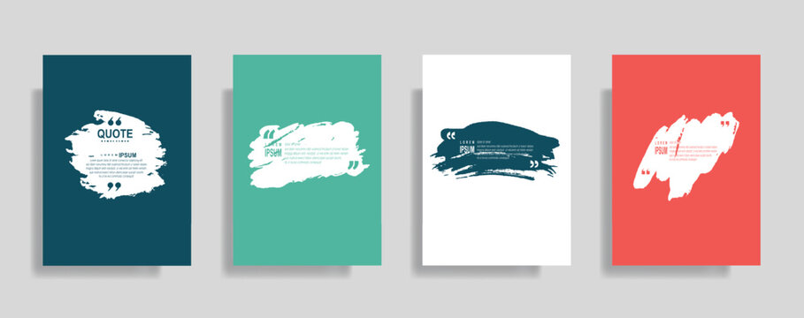 Brush Stroke Quote Box Template, Abstract Grunge Paint Text Frame Vector Design for Message, Poster, and Typography Layout