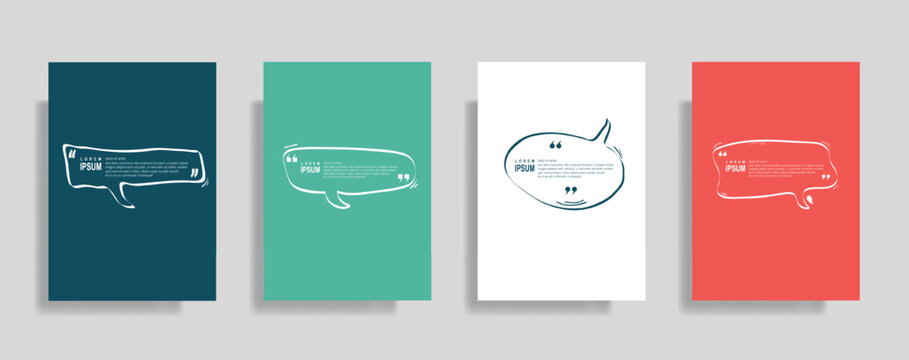 Vector Quote Speech Bubble Template Collection, Hand Drawn Text Box Design for Message, Chat, and Typography Layout in Modern Style