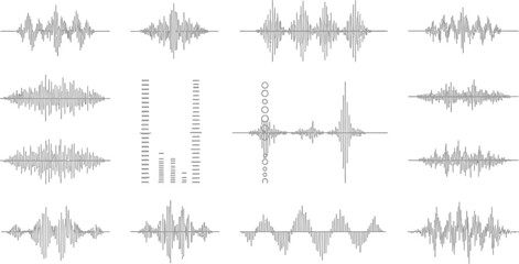 Audio waveform sound wave graphic vector illustration sound frequency design