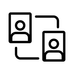 Cross-Device Video Call Line Icon of Virtual Coworking Spaces Icon Set