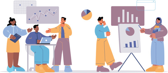 business people with flags