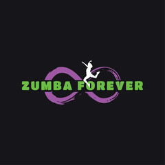 Zumba Forever – Neon Cyberpunk Typography for T-shirt Design